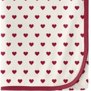 Kickee Pants Swaddling Blanket in Natural Hearts